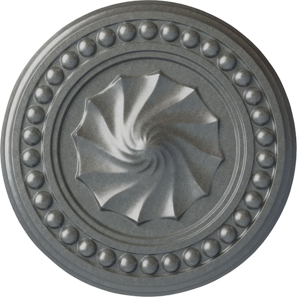 Ekena Millwork Foster Shell Ceiling Medallion (Fits Canopies up to 9 5/8"), Hand-Painted Platinum, 15 3/4"OD x 2"P CM15FOPLS - main